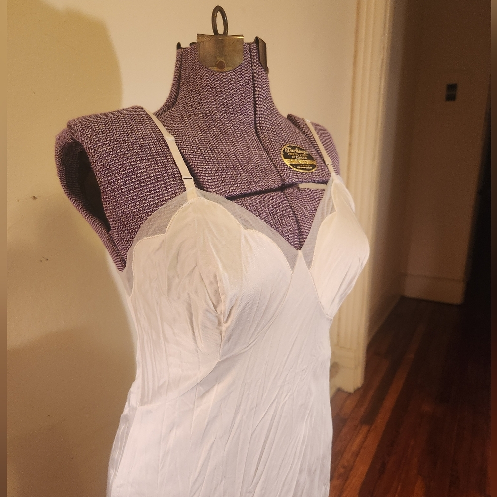 White Slip Dress With Lace Details